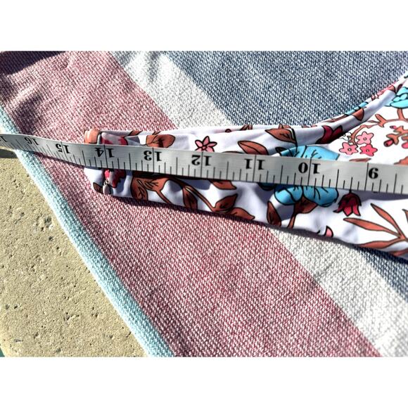 NWT, Zaful, High Waist Bikini Set, Floral Tie-Front Top, Size M - Picture 8 of 9